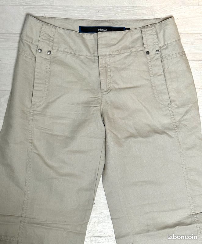 Pantalon femme beige Mexx en lin/coton T38/40 - TBE (image 5)