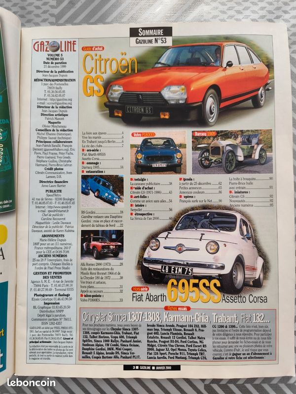Revue Gazoline N°53 janvier 2000 (image 2)