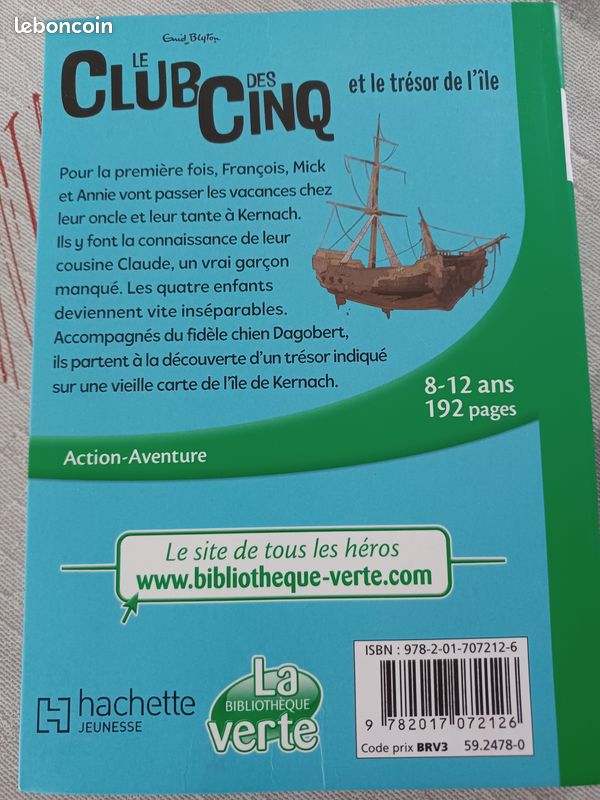Lot 5 tomes (1 à 5) le club des cinq bibliothèque verte 8-12 ans (image 2)