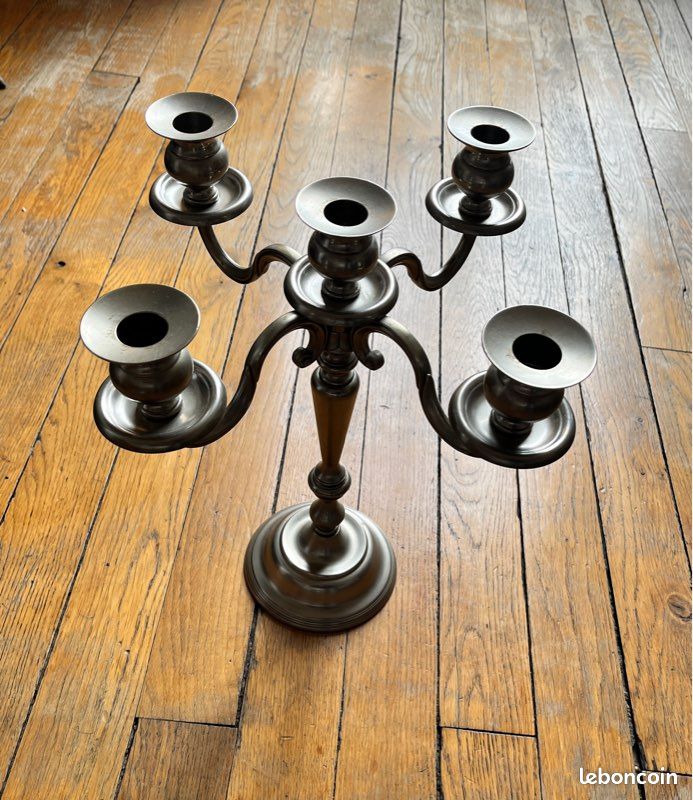 Chandelier vintage en métal argenté (image 2)