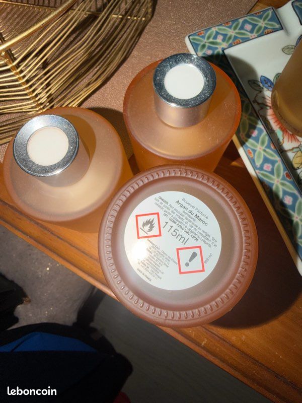 Lot de 3 flacons verre orange Berger vides pour battons encens 12 euros (image 2)