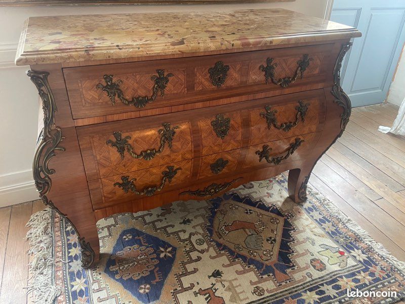 Commode ancienne style Louis XV décoration château (image 2)