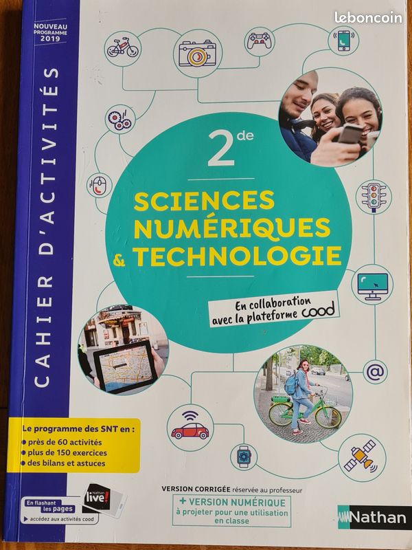 Livre "2nde sciences numériques & technologie" Cahier d'activités corrigé (image 1)