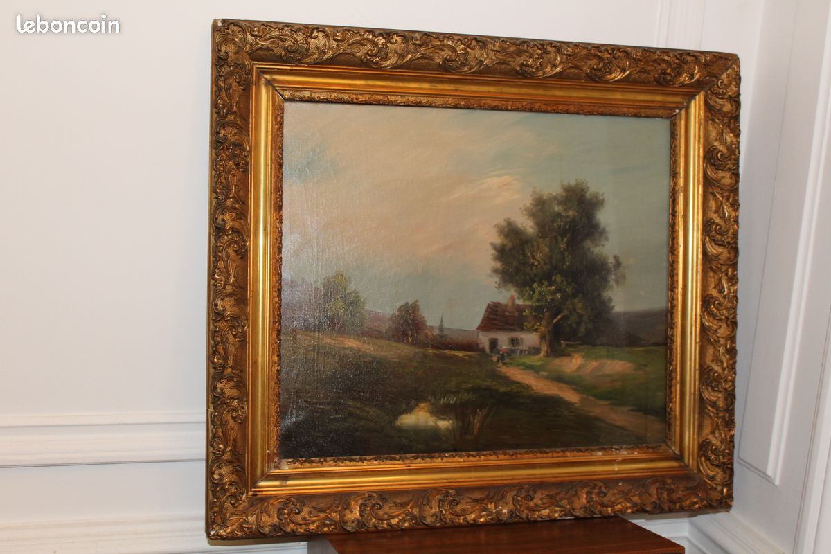Tableau Toile Théodore Linsyer Barbizon Ancien Décoration Nature (image 3)