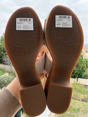 Sandales Clarks En Cuir Noir Femme - Taille 11 M, Occasion En Excellent état