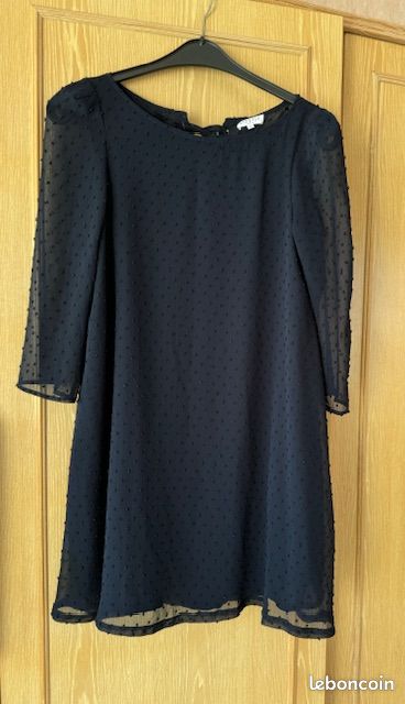 Claudie Pierlot Robe fluide élégante Rififi courte Marine avec