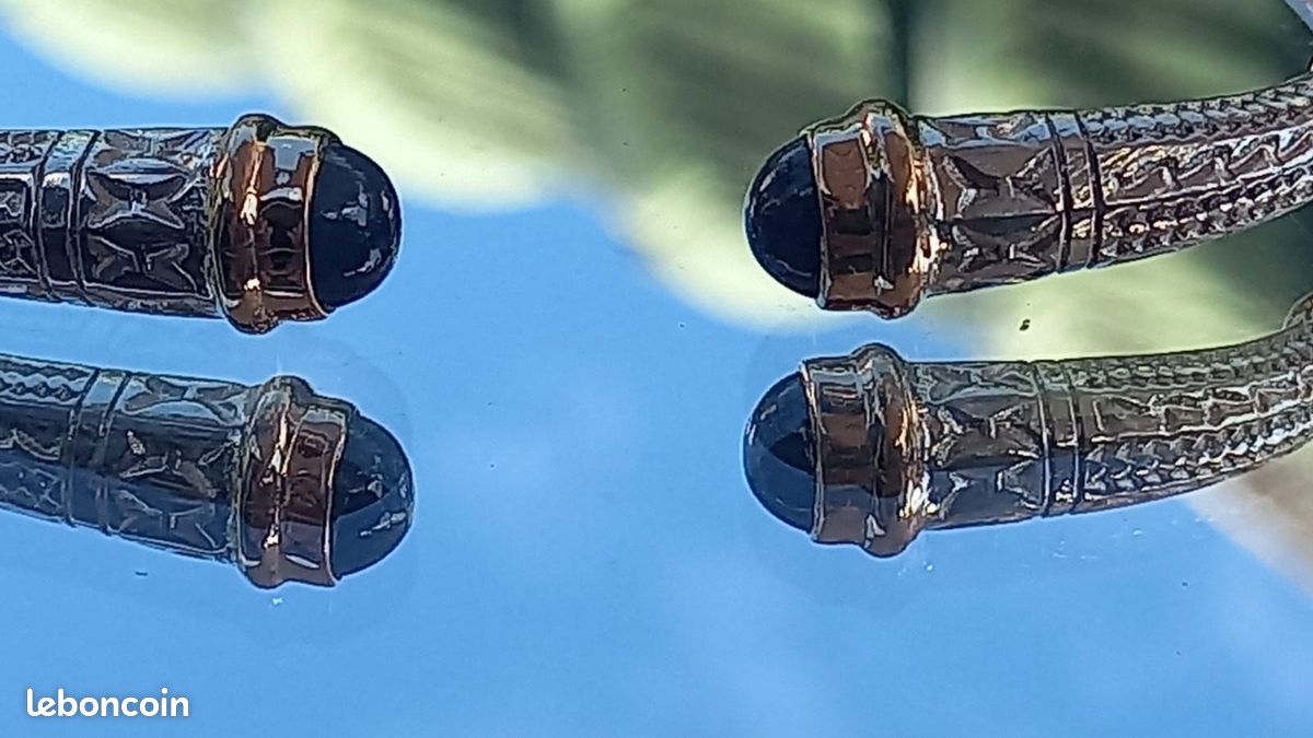 Bracelet jonc or - argent (image 2)