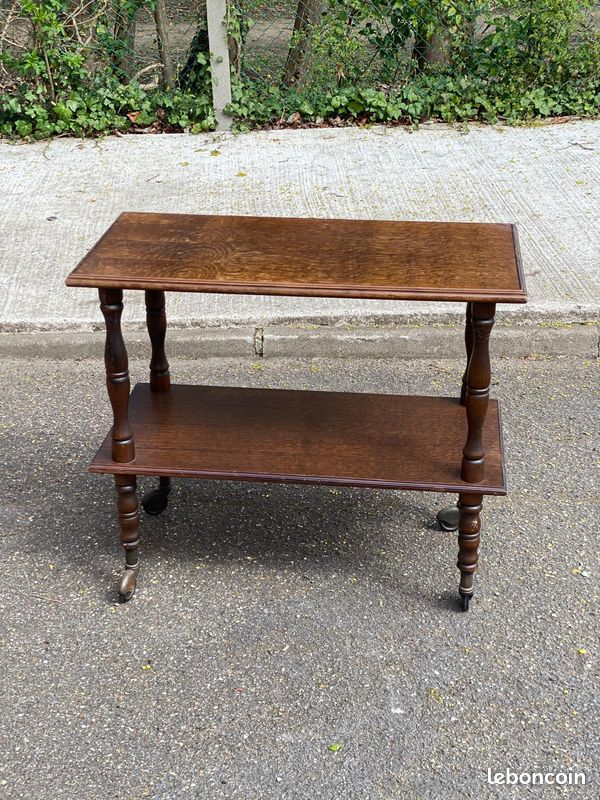 Desserte vintage Louis XIV en bois massif (image 1)