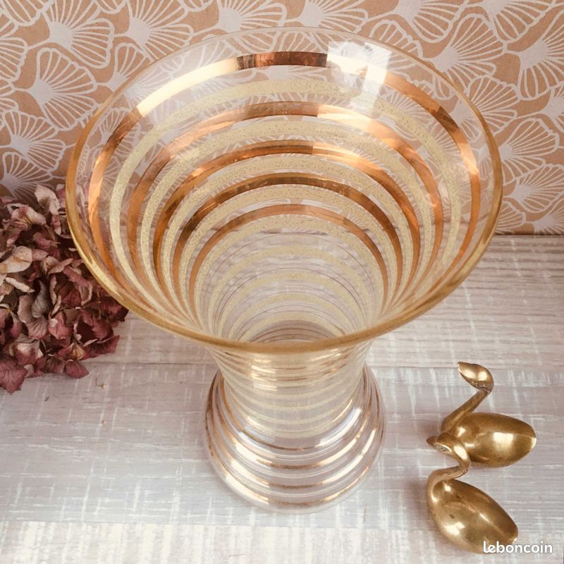 Vase Vintage Fifties 1950 Or (image 3)