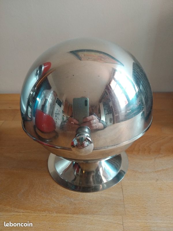 Sucrier boule en inox style bar (image 1)