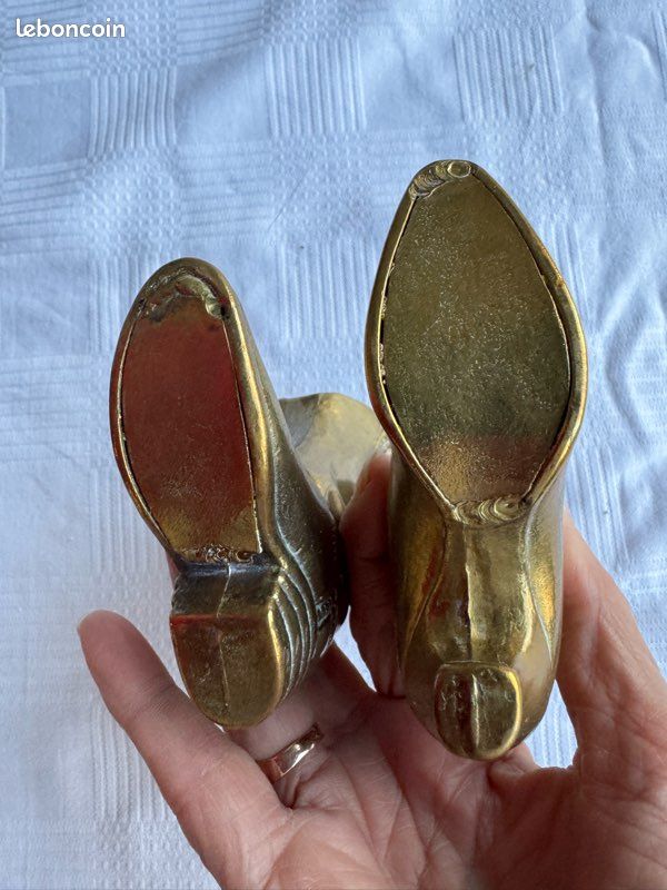 Ancienne Botte Western Cowboy Miniature En Laiton Massif - Presse-papiers Collection