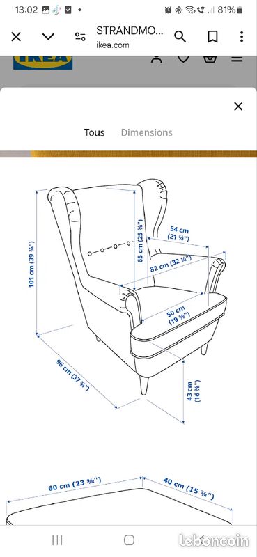 Ensemble fauteuil et repose pied Ikea (image 3)