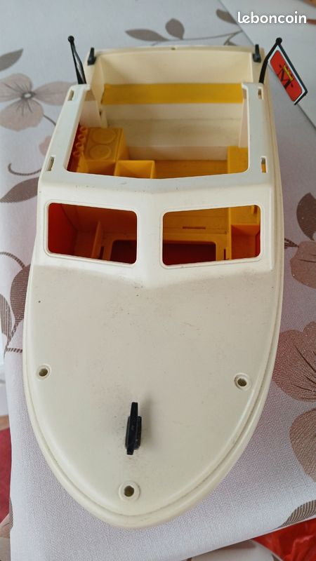 Lot Playmobil Vintage 1984 - Bateau Zodiac, Plongeuse, Bouteilles - Réf. 3479 - Occasion Bon état