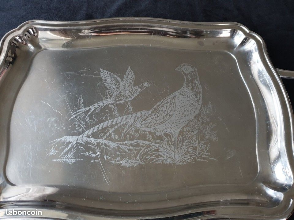 Jean Couzon Orfèvre Stainless Steel Serving Tray, France, 1970s