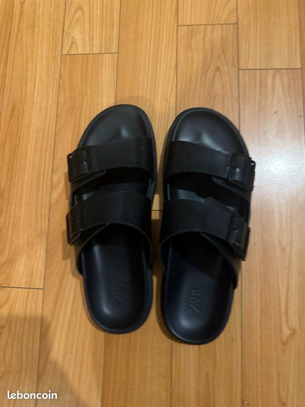Sandales Zara homme noir Chaussures