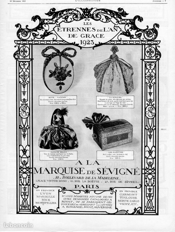 Publicité Ancienne Chocolat De Royat Marquise De Sévigné - Issue De Magazine - France
