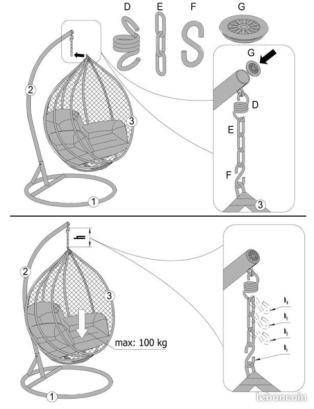Fauteuil suspendu de jardin (image 3)