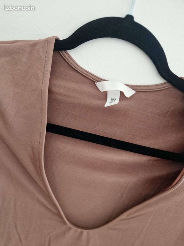 Body à manches longues H&M S 36 décolleté en V (image 2)