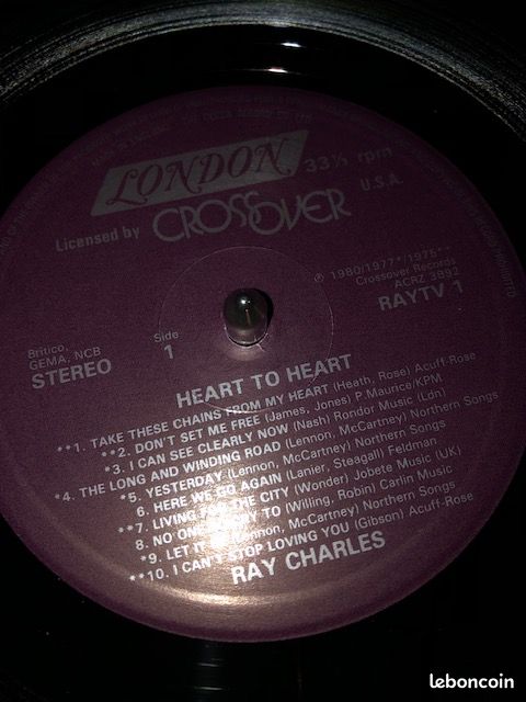 Vinyle Ray Charles – Heart To Heart (His 20 Hottest Hits) - 1980 (image 3)