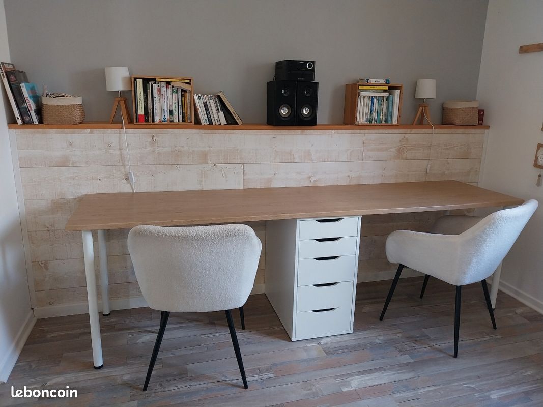 Bureau double + fauteuils (image 1)