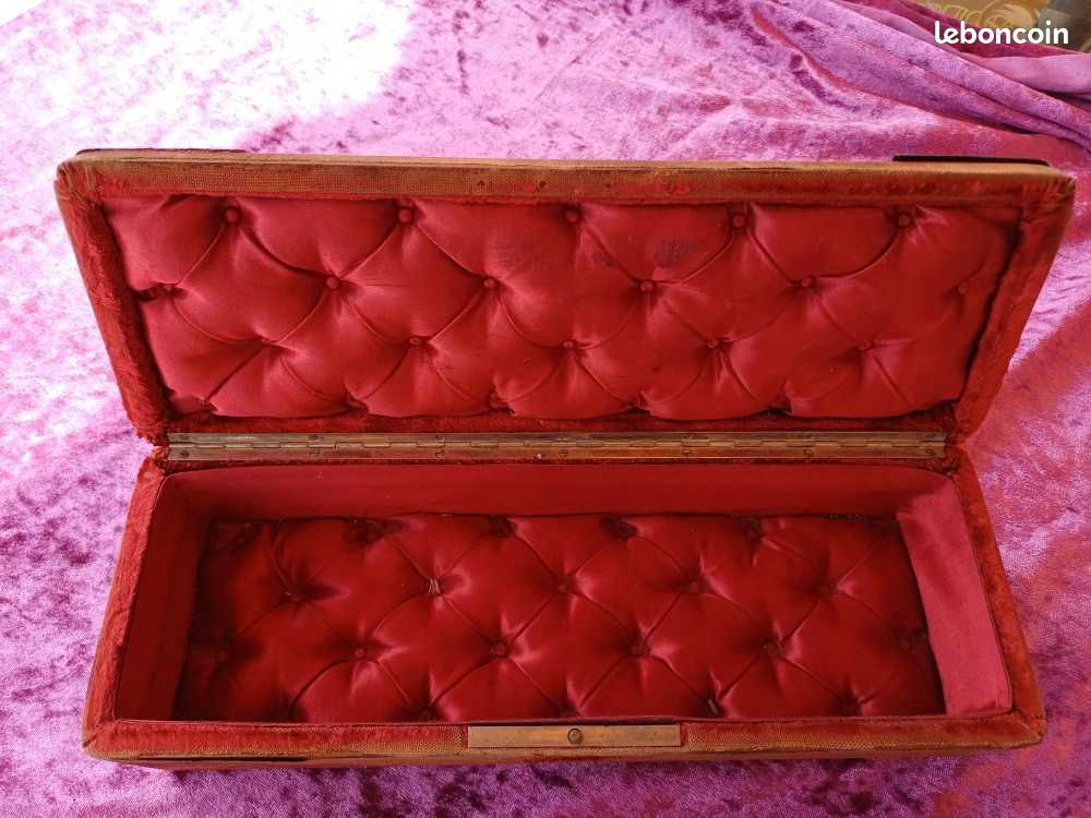 Boîte à Gants Vintage Napoléon III - Avec 4 Paires De Gants En Cuir Anciens, Occasion