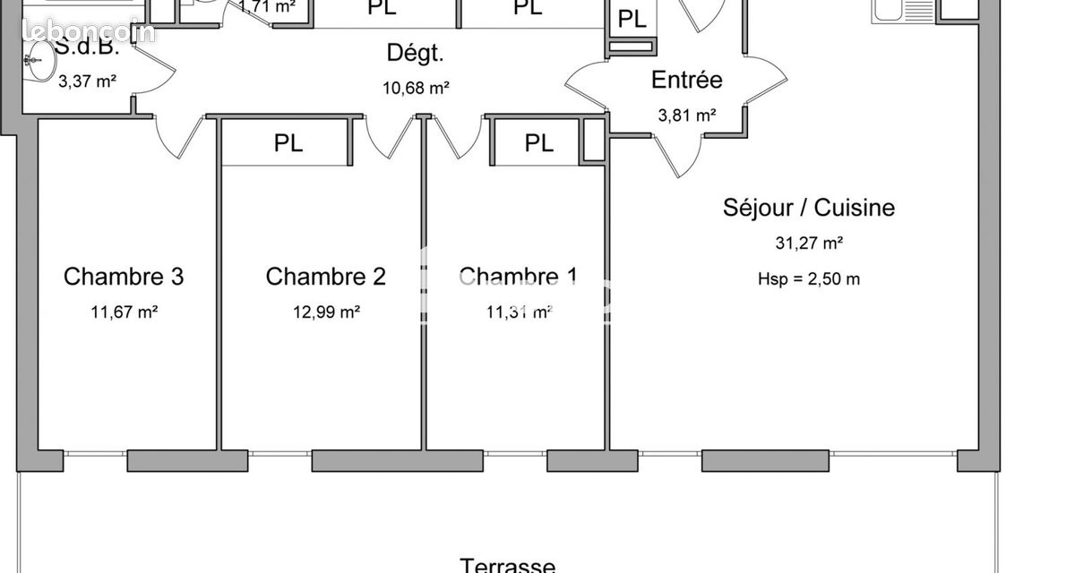 Appartement 4 pièces 87 m² · à Chartres · 87 m² · 956 €/mois
