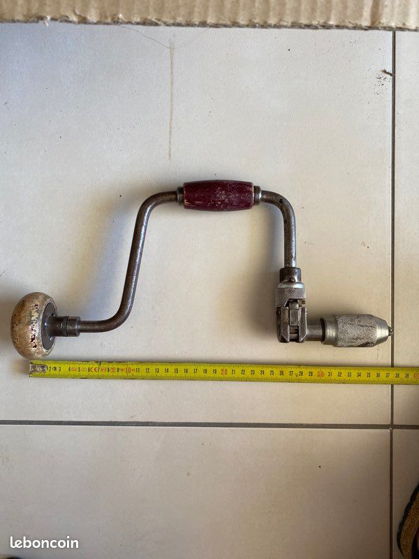 Chignole vilebrequin perceuse manuel outil ancien vintage (image 4)