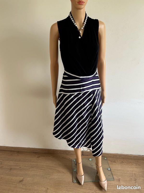 Jupe rayée asymétrique Morgan taille 38 jamais portée (taille petit) (image 4)
