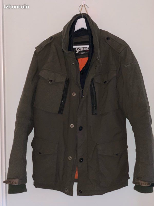 Veste Schott Field kaki Vêtements