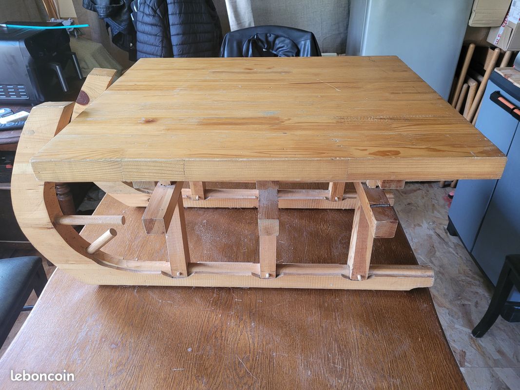 Table basse luge en pin massif Teinte huilé miel (image 3)