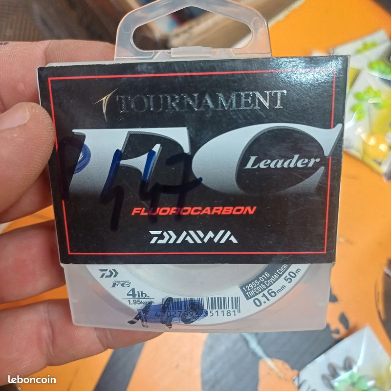 FIL FLUOROCARBONE TRANSLUCIDE DAIWA TOURNAMENT FC LEADER - Coloris translucide 0.16mm 50m 1.95kg p447 (image 2)