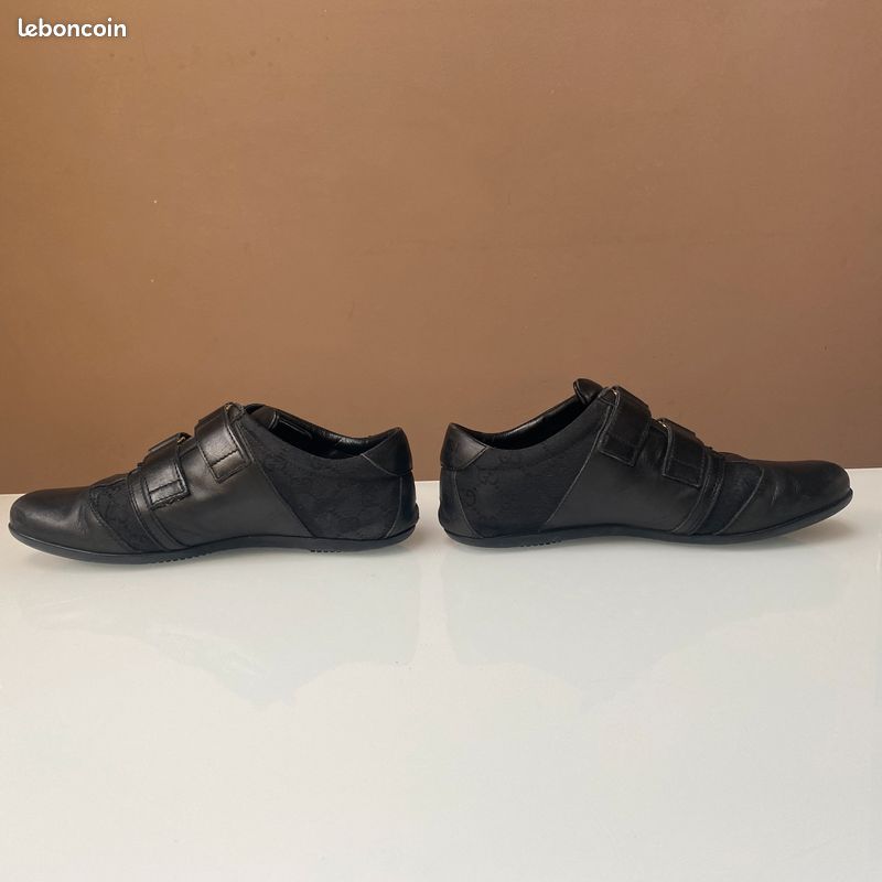 Tennis Gucci vintage en cuir noir (image 5)