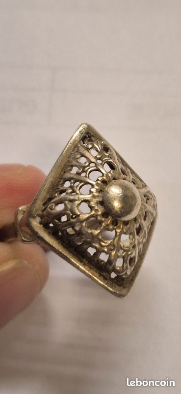 Bague Ancienne Argent Massif 925 – Taille 58, Poids 2,8g, Made In France