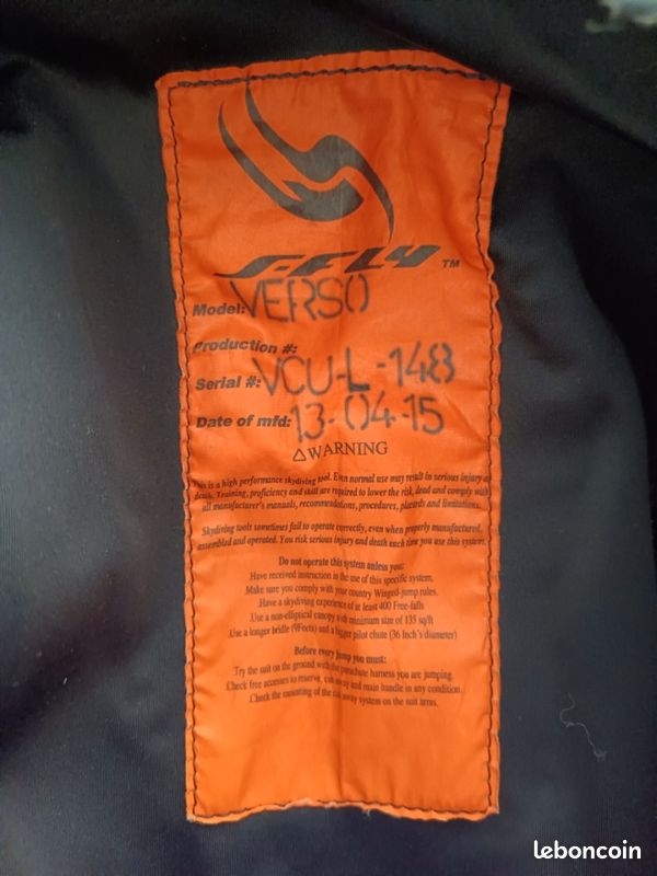 Combinaison wingsuit verso S-Fly (image 3)