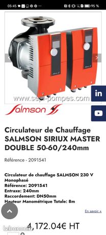Circulateur Salmson Priux Master 50-60 240 - Pompe De Chauffage Neuve (48)