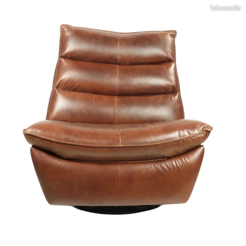 Fauteuil Rocking-chair Relax électrique en cuir - Decoduweb (image 5)