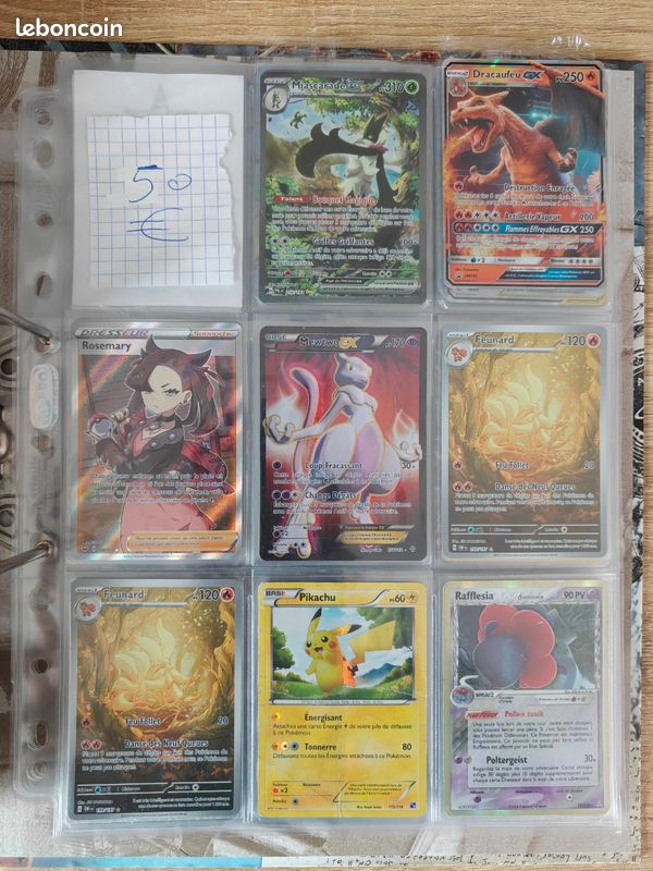 Neuf : 8 Cartes Pokémon Ultra Rare EX, V, VMAX, VStar, GG, GX, Dresseur, Shinny, Full Art, Wizard, Rainbow, pikachu, Mewtwo (image 1)