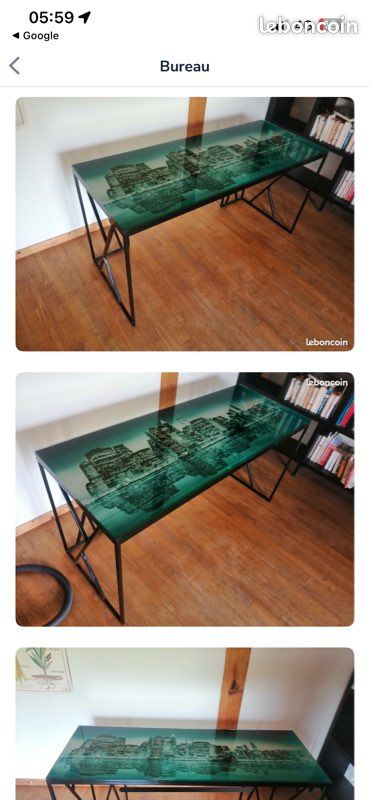 Bureau plateau verre amovible (image 2)