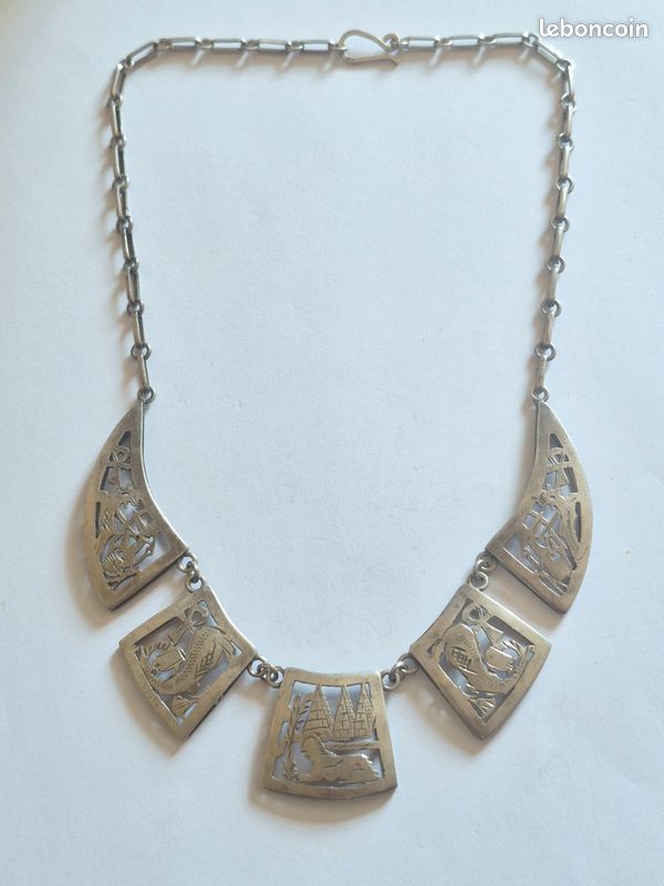 Collier égyptien en argent massif (image 1)