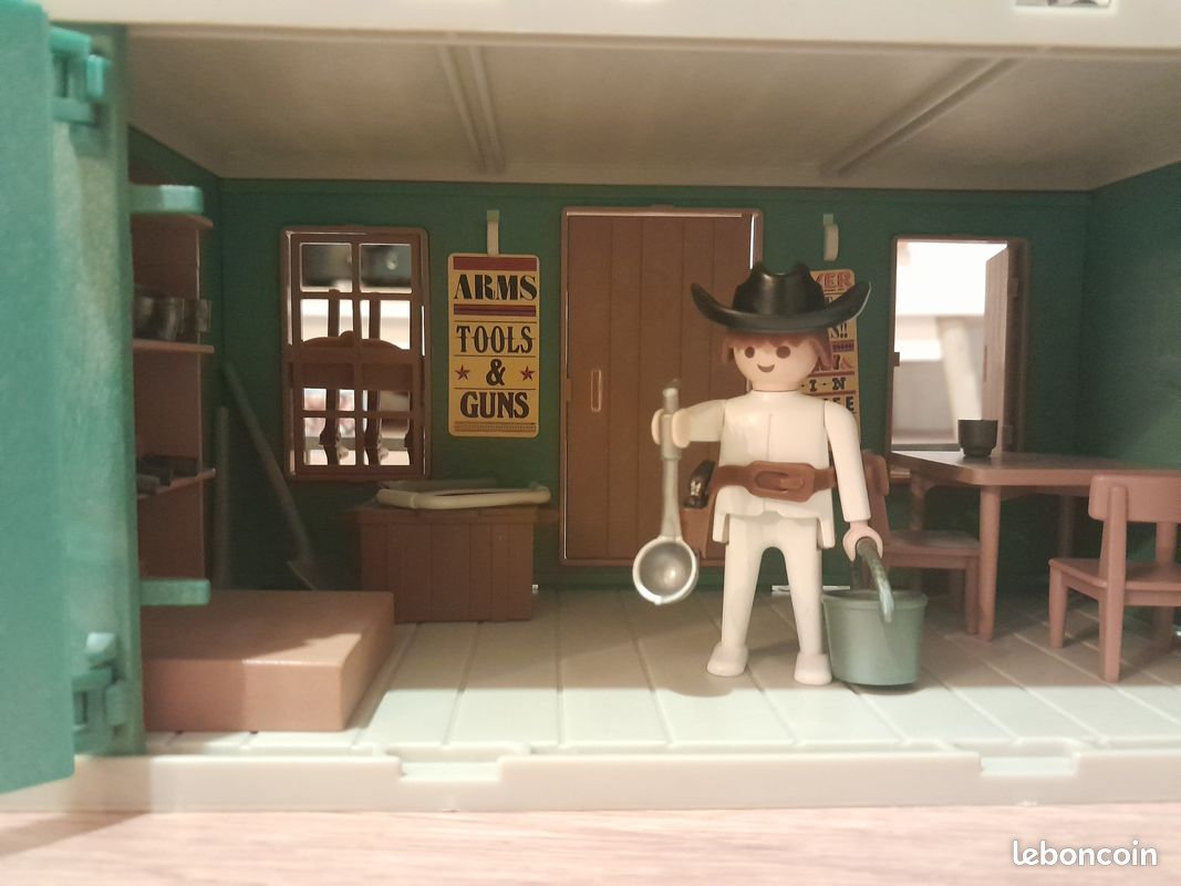 PLAYMOBIL vintage western maison drugstore mur arrière