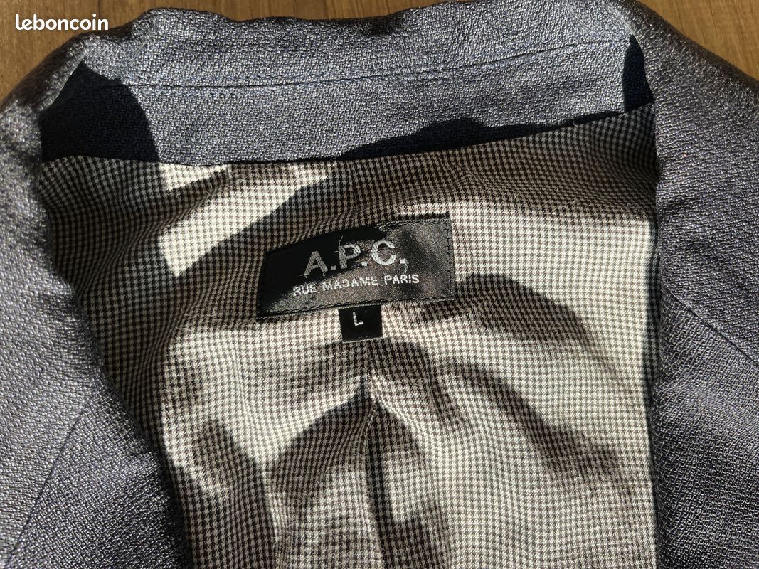 Veste homme APC bleu marine lin et coton L (image 2)