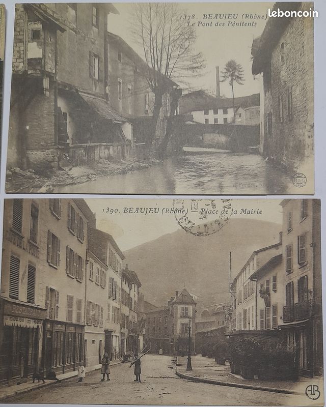 Carte Postale Ancienne Beaujeu 69 - Bas De La Ville - Dos Non Divisé 1900