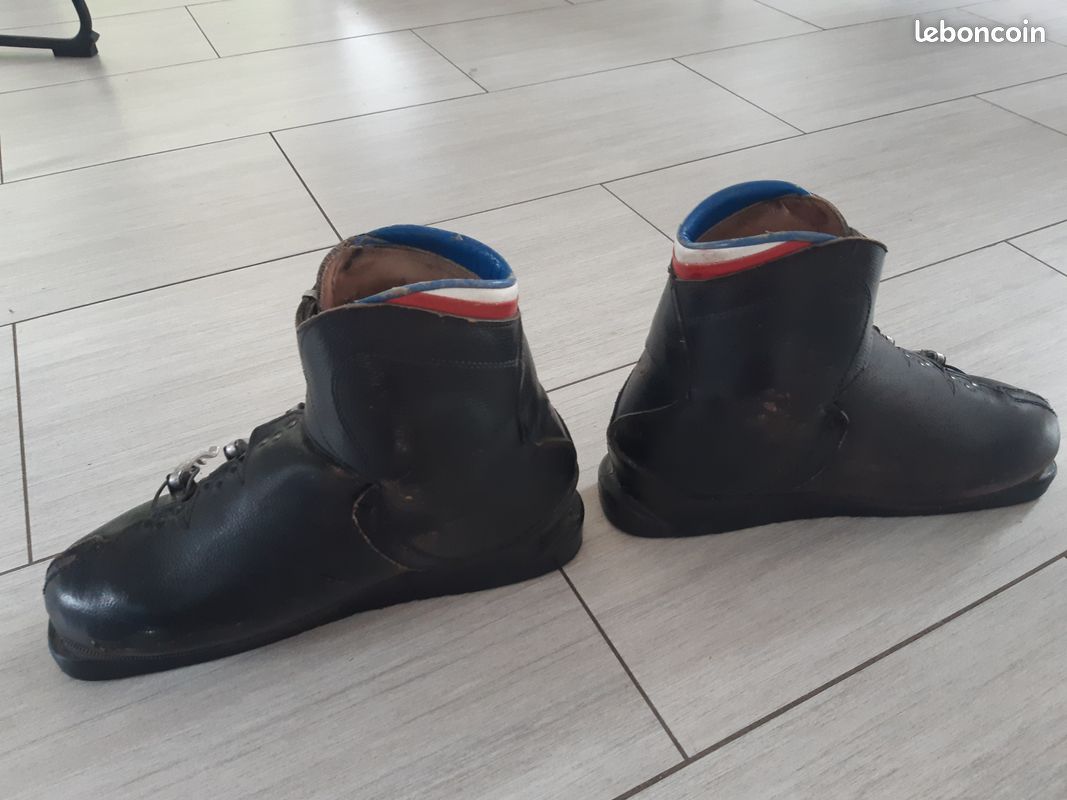Chaussures ski en cuir trappeur vintage des années 60 (image 5)
