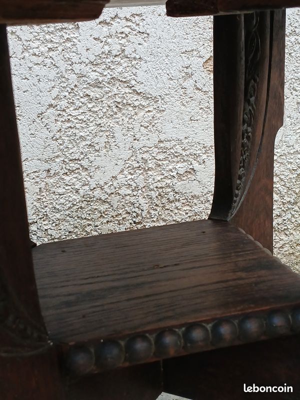 Sellette table guéridon en bois sculpter et marbre (image 2)