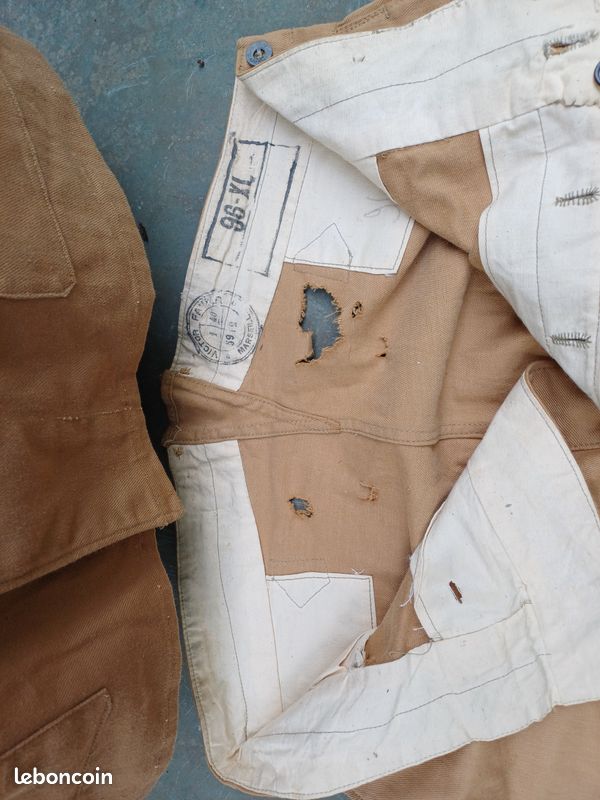 Pantalon Militaire Français WW2 Colonial - Bataille De France 1940, Occasion Très Bon état