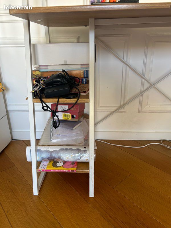 Bureau blanc et bois (image 2)