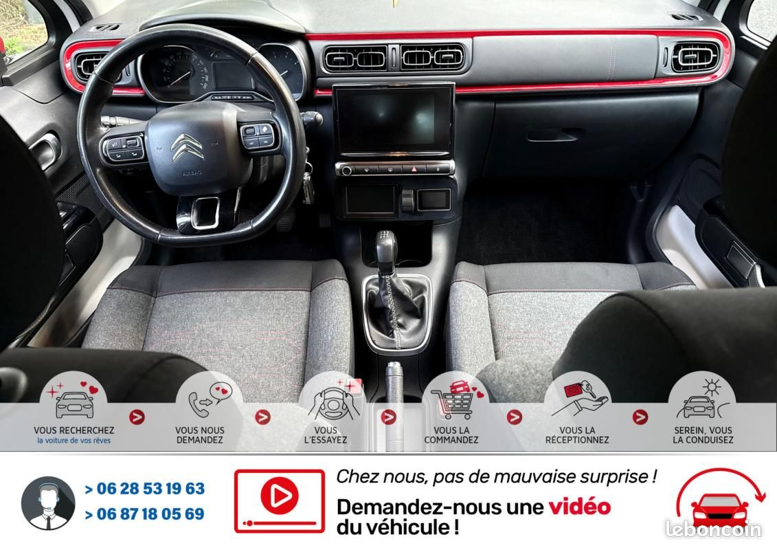 Citroën C3 III 1.2 VTi 12V 82 cv White&Red Color*Crit'Air 1*Ct Kit Distribution Entretien Complet... (image 6)