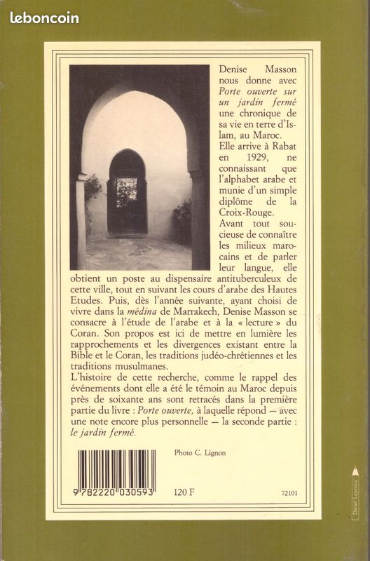 Livre - Porte ouverte sur un jardin fermé - Par Denis Masson - Islam (image 2)