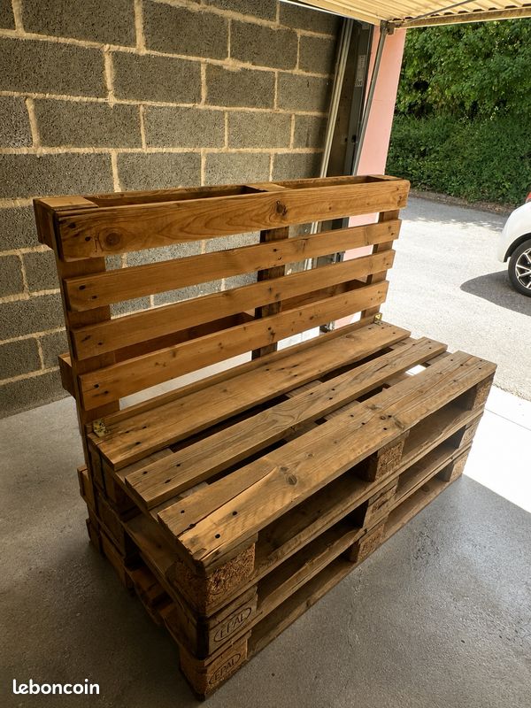 Banc en palettes EPAL pour salon de jardin (artisanal) (image 1)