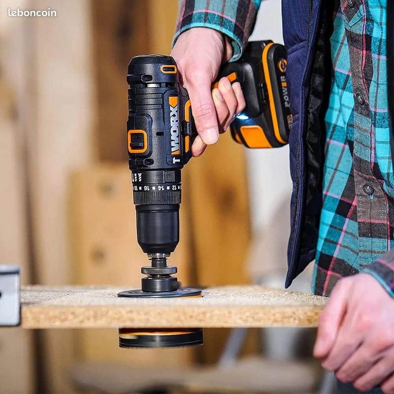 WORX - Perceuse-visseuse à percussion sans fil 20V - 50Nm - ⌀13mm - WX370.9 (Livrée sans batterie ni chargeur, avec double embout) (image 3)